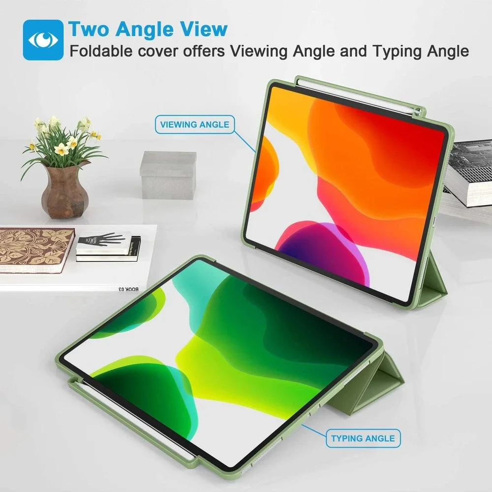 Tablet Case with Pencil Holder Support Magnetic Attachment & Wirelessly Charge